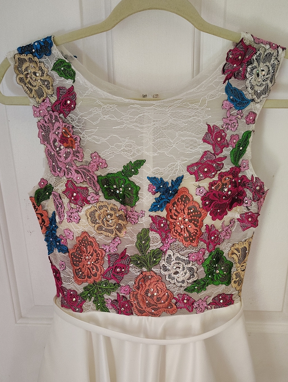 Madison James Sleeveless Lace Floral Bodice Wedding Dress - Picture 6 of 14